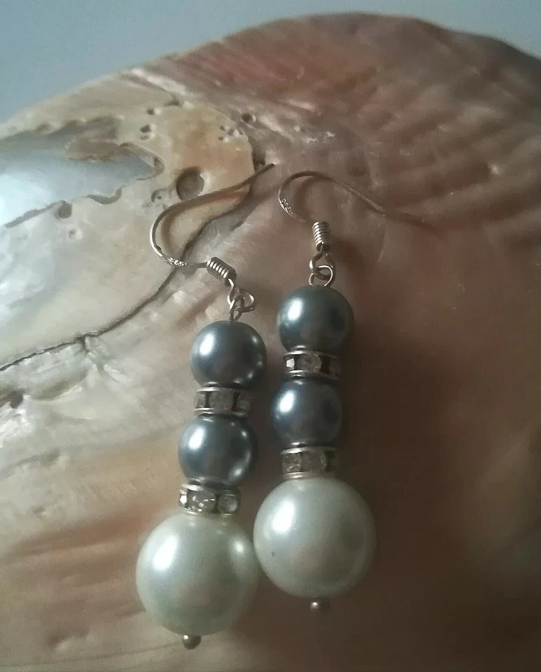 COLLANA PERLE AKOYA GIAPPONESI GRIGIO ARGENTEO PERLA SOUTH SEA BIANCA +ORECCHINI - Immagine 4 di 4