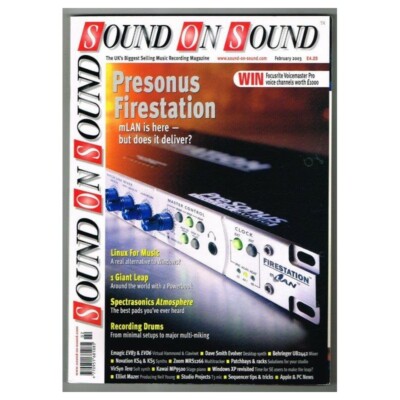 Sound on Sound Magazine February 2003 mbox1183 Presonus Firestation - Recording