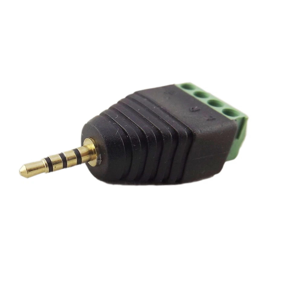 10x 2.5mm TRRS Stereo 4 Pole Male Plug To AV Screw Video Balun Terminal Adapter - Image 4 of 4