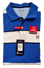 Chaps The Everyday Polo Men's Blue and white Short Sleeve Shirt Size M