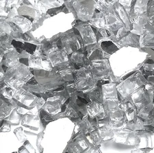 Clear Reflective 1/2" Premium Silver Reflective Fire Glass Fireplace & Fire Pit