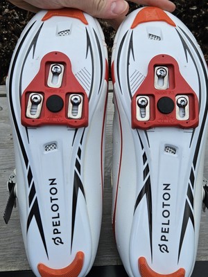 Peloton Cycling Shoes White Size 46 with Delta Red Cleats | eBay display picture 2