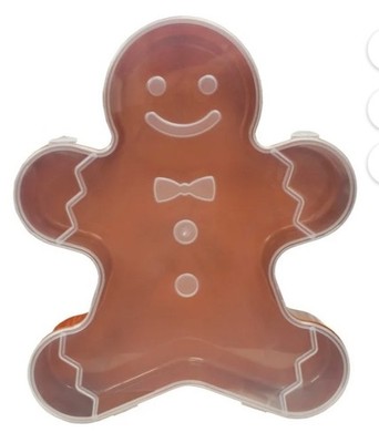 Plastic Gingerbread Man Christmas Container, 13.75'' x 17'' Also can use for craft