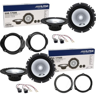Alpine Kit 8 Lautsprecher Alpine SXE-1750S 2-Wege Vorne Hinten für Ford Focus II
