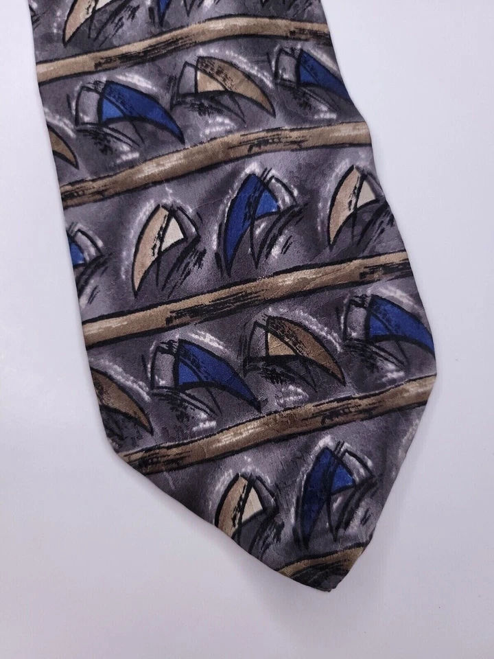 Honors Mens Formal Necktie 57"Lx3.75"W Gray/Brown Neck Tie Foto 2 de 4