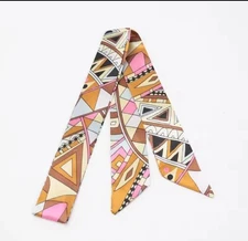 Luxury Silky 70’s Pattern Ladies Head Scarf/purse Accessory New! Groovy Looking