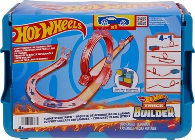 Toy Car Track Set, Track Builder Playset Flame Stunt Pack with 16 Component Part