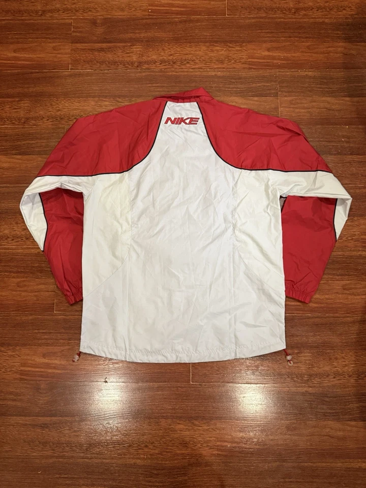 Vintage Y2K Nike Windbreaker Jacket Red And Grey - Image 4 of 4