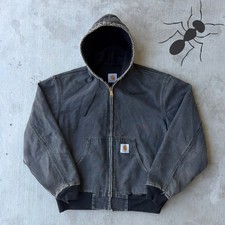 Vintage Carhartt black hooded work wear jacket