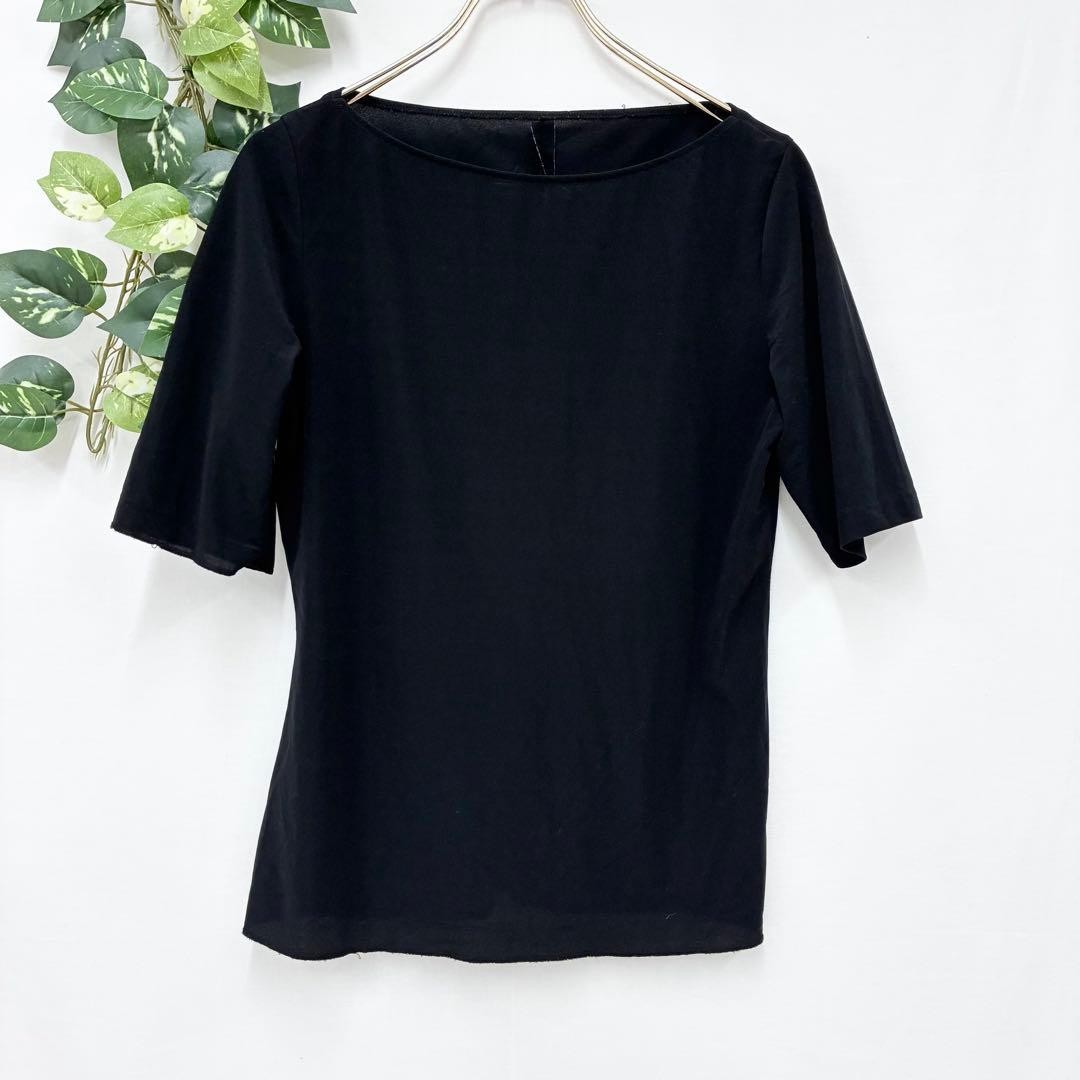 NORMA KAMALI Black Short Sleeve Top Size M Made in Japan