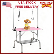 30/36/42 inch Pet Grooming Table Foldable with Safety Noose  2 Adjustable Arm
