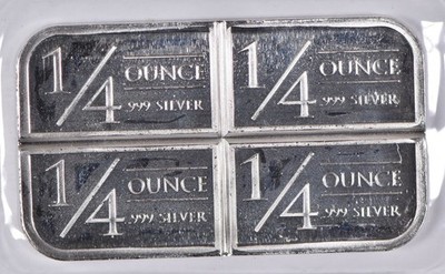 1 Oz .999 Fine Silver Art Bar Stagecoach 1/4 Divisible Bar Stage