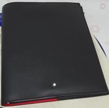  565 MSRP - Montblanc 124127 Leather Black Red Notebook Pen holder