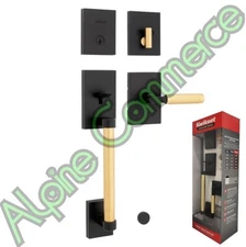 *1-Set* Prava HS Handleset Single Cylinder Matte Black/Satin Brass 98180-049