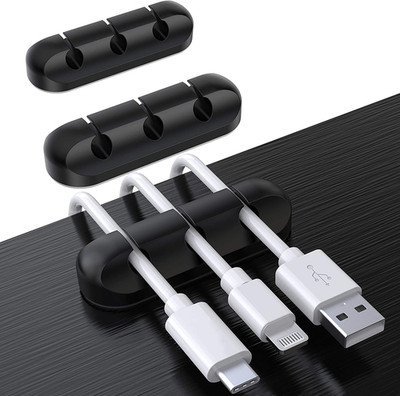 Cable Holder Clips, 3-Pack Cable Management Cord Organizer Clips Silicone Self A
