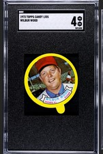 1973 Topps Baseball Candy Lids Wilbur Wood Chicago White Sox SGC 4