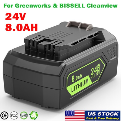 #ad #ad 8.0Ah Battery for Greenworks 24V MAX BISSELL Cleanview XR 29852 29842 LB24A020 $40.99