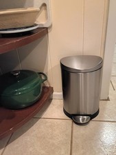 simplehuman Semi- Round Step-On Trash Can, Br...