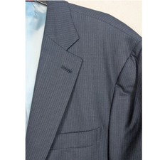 ISAIA Napoli Men's Blueberry Pinstripe Wool Blazer Base S 2094 PH Italy Size 46
