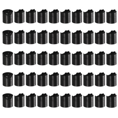 50pcs PP Plastic Disc Top Caps, 20/410 Replacement Press Caps, Black