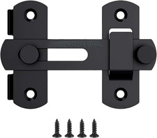 Heavy Duty Barn Door Lock 180 Flip Sliding Latch Lock Stainless Steel Matte Bla