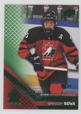 2022 Upper Deck Team Canada Juniors Electric Green 20/49 Spencer Sova #PM-31 z6b