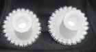 Vintage Set Fenton Spanish Lace with Silver Crest milk glass Candlestick holders