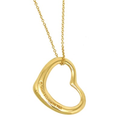 TIFFANY & Co. open heart Necklace K18 YG P0029963 | eBay 