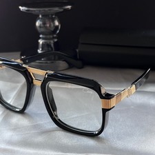Caza LEGENDS Glasses Black Gold Frame Clear Lens Unisex Eyewear Hiphop ZH1