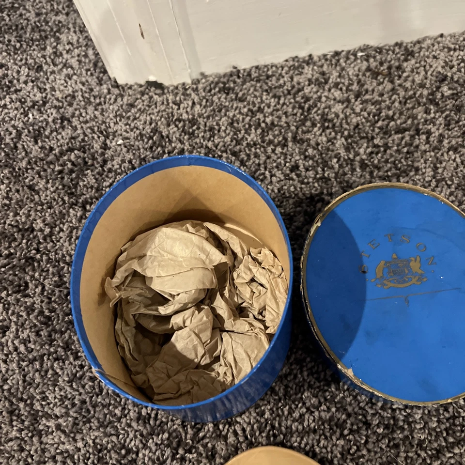 复古 STETSON 帽子 棕褐色 牛仔 微型迷你 带盒 — 第 2/4 张图片