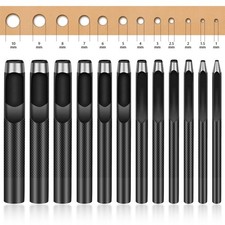12PCS Leather Hole Punch - Round Steel Leather Craft Hollow Hole Punch, Cutte...