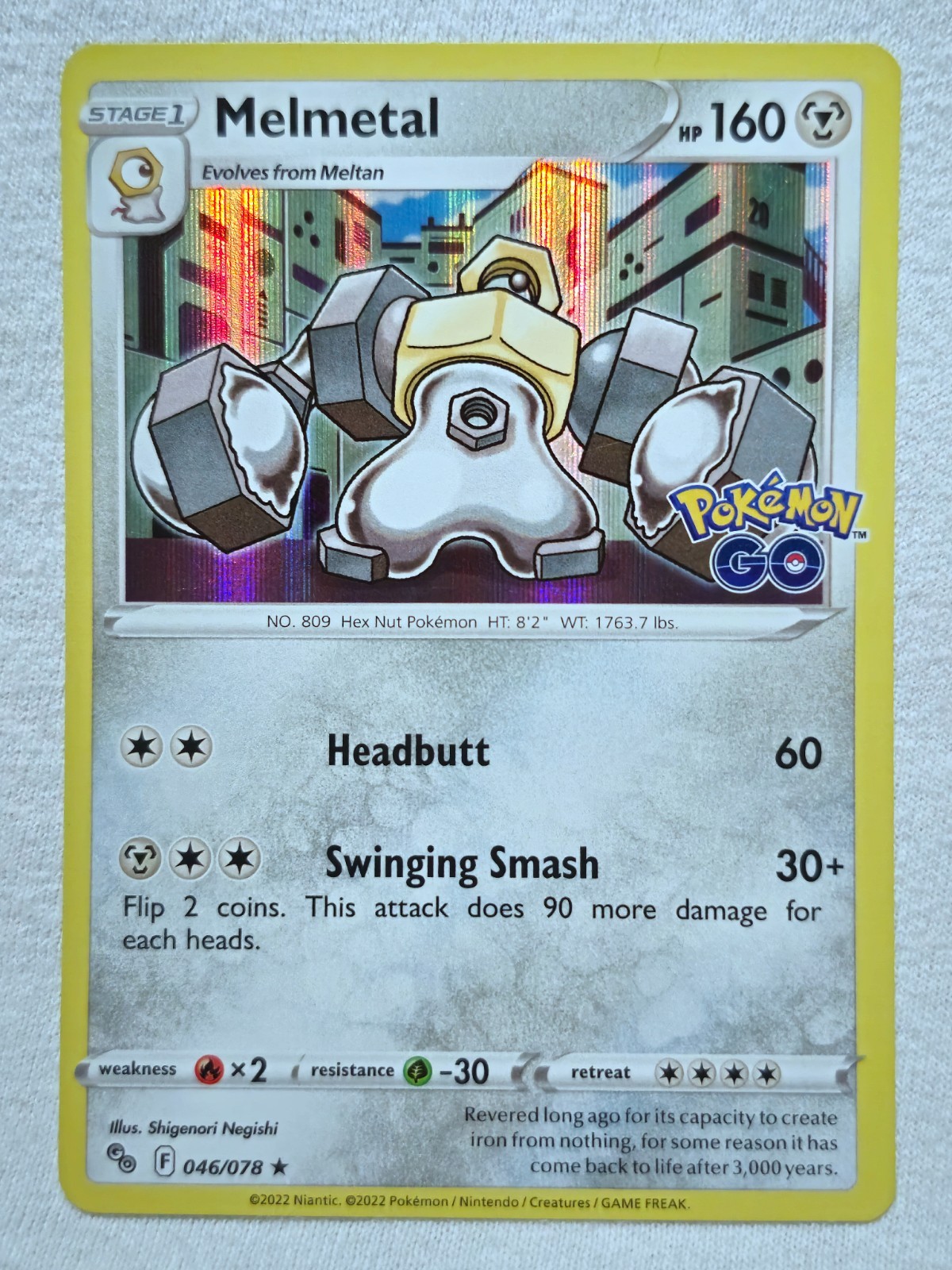Melmetal 46/78 Pokémon GO Holo Pokemon TCG 