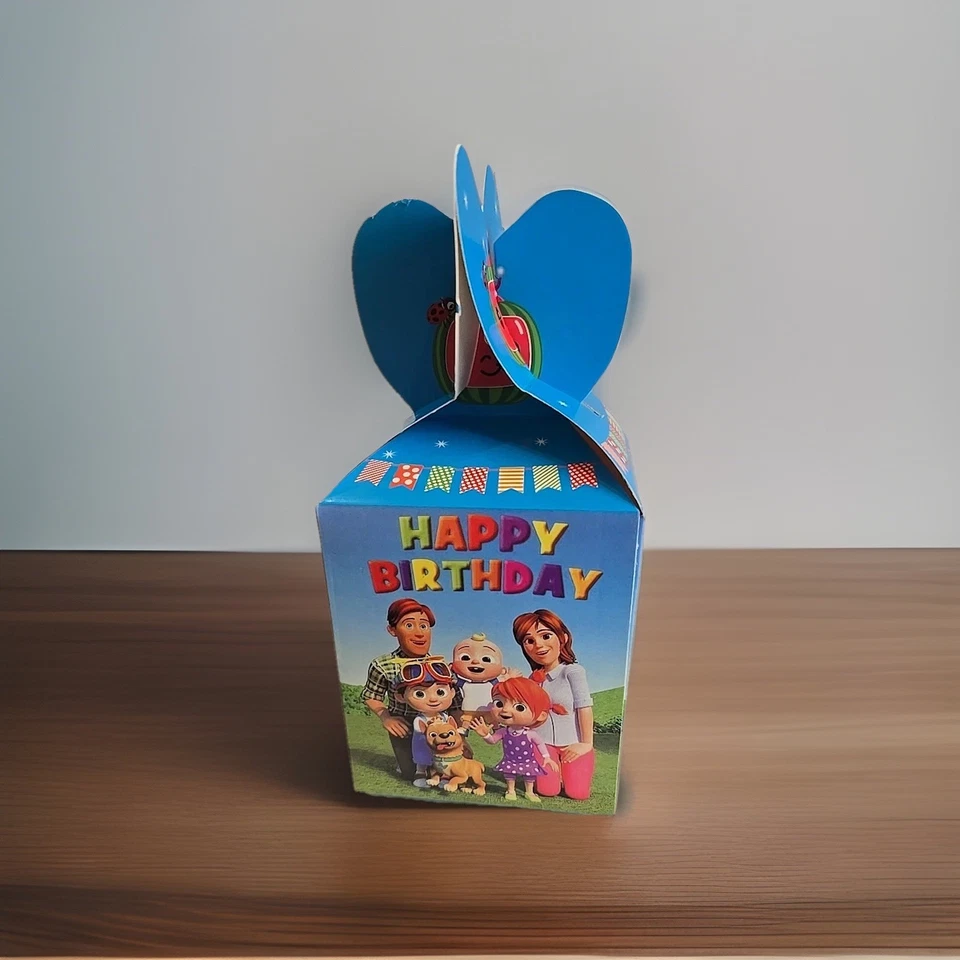 12ct Cocomelon Party Favor Candy/Treat Boxes Loot Goody Treat Bag Happy Birthday - Imagem 4 de 4