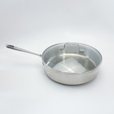 Emeril by ALL CLAD 3 Qt Sauce Pan 10" Saute Stainless Skillet W/ LID Copper Core