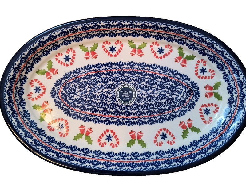 Polish pottery stoneware Boleslawiec platter holiday