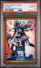 2009 Topps Chrome Ed Reed Copper Refractor /649 PSA 10 Gem Ravens #TC16 POP 10!