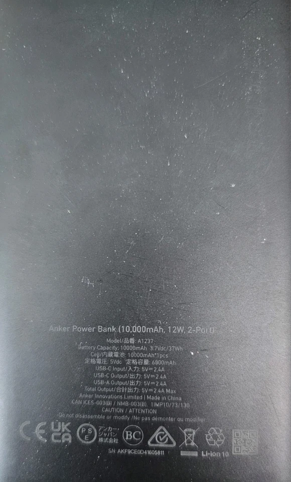 Anker 10.000 mAh 12W 2 portas carregador portátil bateria banco lote de 10 - Imagem 3 de 4