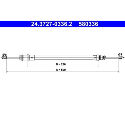 1X Seilzug, Feststellbremse ATE 24.3727-0336.2 Passend FüR CitroËN Fiat-image