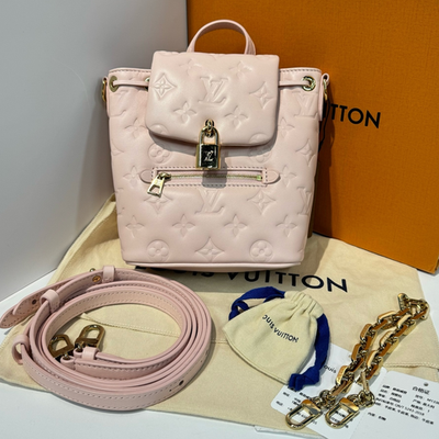 Louis Vuitton Coussin Lambskin Mini Backpack Pink Gold Print Louis Vuitton Coussin Lambskin Mini Backpack Pink Gold Print