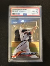 2018 Topps Chrome Ronald Acuna Jr Rookie Card RC #193 PSA 10 Atlanta Braves . rookie card picture