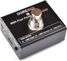 HXBER MIDI Foot Controller Electric Guitar Effects Pedal Plug and Black