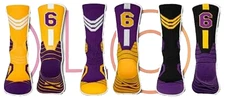 TZTTZT Unisex Performance 3Pairs Basketball Athletic Socks 3 Wristband,#6 Purple