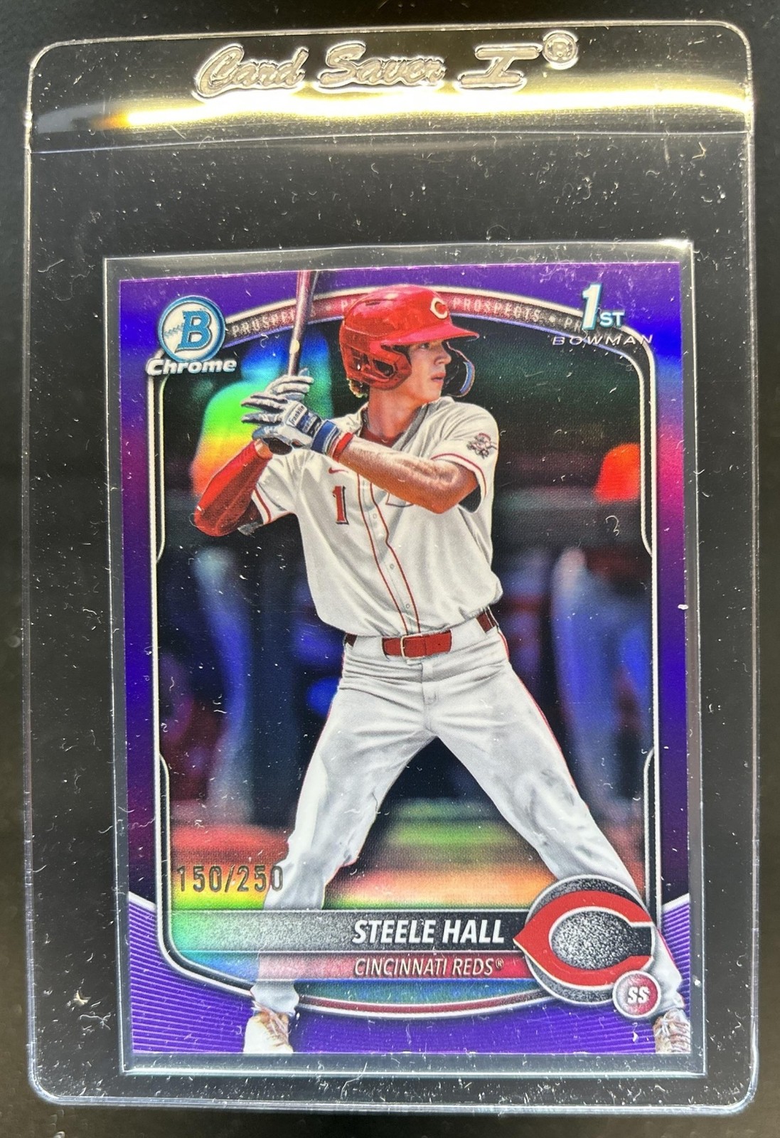 2025 Bowman Draft Steele Hall Chrome Purple Refractor 1st Prospect #/250 Reds