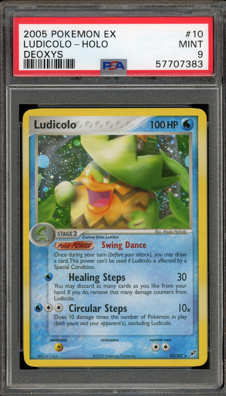 Pokemon Ludicolo EX Deoxys Holo Rare #10 PSA 9 Mint