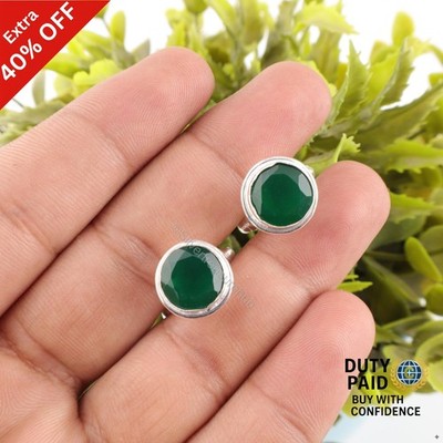 Green Onyx Gemstone Groom Gift Wedding Luxury Cufflinks Jewelry Sterling Silver