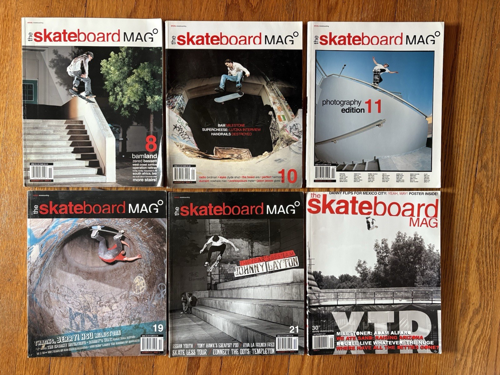 The Skateboard Mag LOT OF SIX Issues 8 10 11 19 21 30 2004-2005 Magazines BAM