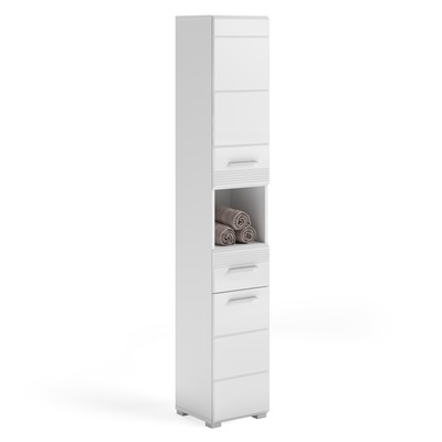 Hochschrank LINUS  - weiß Hochglanz - 182 cm hoch