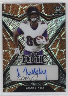 2022 Leaf Exotic Giraffe Diagonal Shimmer 1/4 Isaiah Likely Rookie Auto RC i5f