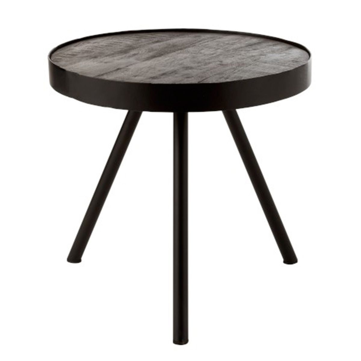 Table d'Appoint Fien 50cm Bois et Fer Stable pour Petits Espaces