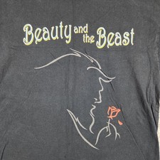 Vintage Beauty And The Beast Shirt Mens Large Blue Theatre Graphic School Play